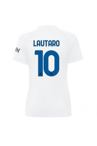 Inter Milan Lautaro Martinez #10 Voetbaltruitje Uit tenue Dames 2023-24 Korte Mouw